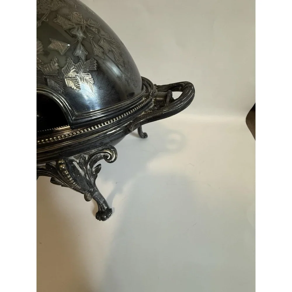 ANTIQUE WALKER & HALL SHEFFIELD SILVER PLATE TOP WARMER SERVER ENGLAND